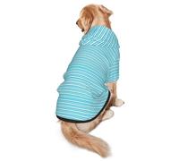 Sudadera con capucha para perro con estampado de rayas azules, cálida, suave y transpirable, para perros medianos a grandes, diseño fácil de llevar, para invierno y otoño