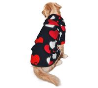 Sudadera con capucha para perro con estampado Happy Valentine'S Day, cálida, suave y transpirable, para perros medianos a grandes, diseño fácil de llevar, para invierno y otoño