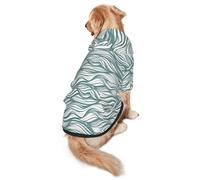 Sudadera con capucha para perro con rayas onduladas verdes, cálida y ligera, adecuada para que las mascotas lo usen en otoño e invierno