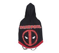 Sudadera con Capucha para Perro de Deadpool - Talla XXS - Color Negro - Tejido Térmico y Transpirable de Algodón y Poliéster - con Elásticos para el Ajuste - Producto Original Diseñado en España