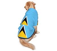 Sudadera con capucha para perro de la bandera de Santa Lucía, talla 2XL, cálida y ligera, adecuada para que las mascotas lo usen en otoño e invierno