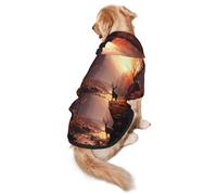 Sudadera con capucha para perro Deer in The Red Leaf Forest - Ropa de poliéster suave y transpirable para perros medianos y grandes