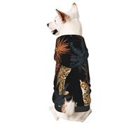 Sudadera con capucha para perro, diseño de palmas de leopardo en acuarela, texturas tropicales, suéteres de invierno para perros, sudadera para mascotas
