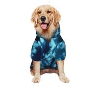 Sudadera con Capucha para Perro Grande, diseño de teñido Anudado de mar Azul, Ropa para Mascotas, suéter con Sombrero, Traje de Gato Suave, Abrigo X Grande