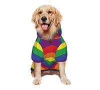 Sudadera con Capucha para Perro Grande LGBT Rainbow Pride Stripes Ropa para Mascotas Suéter con Sombrero Traje de Gato Suave Abrigo XX Large