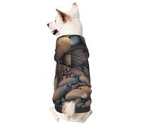 Sudadera con capucha para perro para otoño e invierno, ropa acogedora para mascotas para actividades al aire libre, estampado de teñido anudado Hobbit Cave
