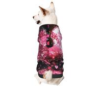 Sudadera con capucha para perro para otoño e invierno, ropa acogedora para mascotas para actividades al aire libre, estampado de corazón de magia con teñido anudado para mascotas