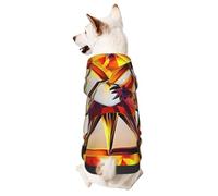 Sudadera con capucha para perro para otoño e invierno, ropa acogedora para mascotas para actividades al aire libre, estampado de caballo de guerra de llamas, teñido anudado, sudaderas con capucha para