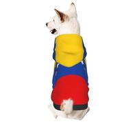 Sudadera con capucha para perro para otoño e invierno, ropa acogedora para mascotas para actividades al aire libre, estampado de bandera de Venezuela, teñido anudado, sudaderas con capucha para