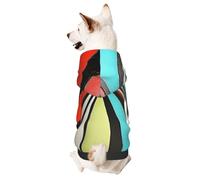 Sudadera con capucha para perro para otoño e invierno, ropa acogedora para mascotas para actividades al aire libre, placa de dardos de arco iris invertido, impresión de teñido anudado, sudaderas con