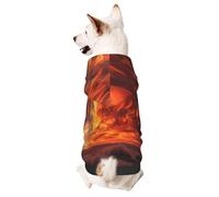 Sudadera con capucha para perro para otoño e invierno, ropa acogedora para mascotas para actividades al aire libre, estampado de teñido anudado The Desert at Dawn