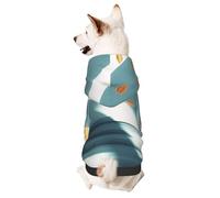 Sudadera con capucha para perro para otoño e invierno, ropa acogedora para mascotas para actividades al aire libre, el viento sopla en las hojas con estampado de teñido anudado para mascotas