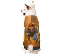 Sudadera con capucha para perro para otoño e invierno, ropa acogedora para mascotas para actividades al aire libre, Happy Little Dog1 con estampado de teñido anudado para mascotas