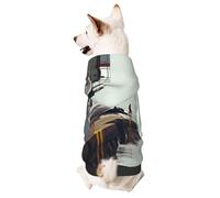 Sudadera con capucha para perro para otoño e invierno, ropa acogedora para mascotas para actividades al aire libre, estampado de teñido anudado de gaviota