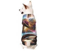 Sudadera con capucha para perro para otoño e invierno, ropa acogedora para mascotas para actividades al aire libre, estampado de teñido anudado del planeta futuro
