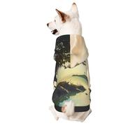 Sudadera con capucha para perro para otoño e invierno, ropa acogedora para mascotas para actividades al aire libre, estampado de teñido anudado de isla misteriosa