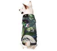 Sudadera con capucha para perro para otoño e invierno, ropa acogedora para mascotas para actividades al aire libre, el caballo en los cuentos de hadas con estampado de teñido anudado para mascotas