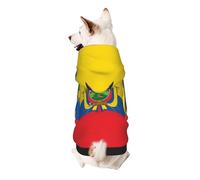 Sudadera con capucha para perro pequeño con estampado de la bandera de Ecuador, bonito suéter para perro, ropa diaria casual para perros de raza pequeña, uso en interiores y exteriores
