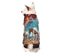 Sudadera con capucha para perro White Stallion Under The Peach Blossom Tree, ropa suave y transpirable para perros pequeños a grandes, ropa elegante y cómoda para perros
