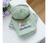 Sudadera con capucha para perro y gato - 1 (My mom Loves My Bean Green Hoodie The Most, M)