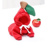 Sudadera con capucha para perros, abrigo cálido de frutas, suéter para gato, disfraz para clima frío para cachorros pequeños, medianos y grandes, ropa para perros y gatos, rojo, L