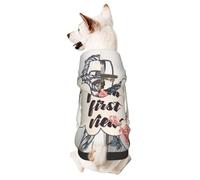 Sudadera con capucha para perros con diseño de ancla náutica y flores para perros pequeños y medianos