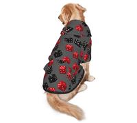 Sudadera con Capucha para Perros con Estampado de Dados Rojos y Negros en 3D, con Bolsillo, Jersey cálido para Mascotas, Ropa para Perros medianos y Grandes.