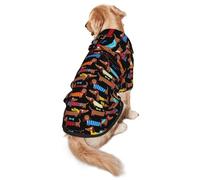 Sudadera con capucha para perros con estampado de perro con texto en inglés "I Love My Dog", cálida, suave y transpirable, para perros medianos a grandes, diseño fácil de llevar, para invierno y otoño