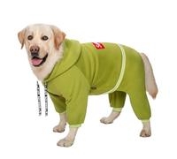Sudadera con capucha para perros grandes de otoño e invierno, cubierta completa, de una pieza, adecuada para abrigos de perros medianos y grandes (verde, 38)