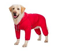 Sudadera con capucha para perros grandes de otoño e invierno, cubierta completa de una pieza, adecuado para abrigos de perros medianos y grandes (escarlata, 30)