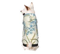 Sudadera con capucha para perros pequeños con estampado de flores azules, ropa cálida, suave y transpirable, fácil de llevar para invierno y otoño