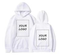 Sudadera con Capucha Personalizada para Pareja - Agregue Su Propia Foto/Texto/diseño De Logotipo Jersey DIY White,M