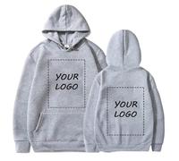 Sudadera con Capucha Personalizada para Pareja - Agregue Su Propia Foto/Texto/diseño De Logotipo Jersey DIY Gray,S