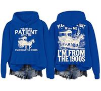 Sudadera con capucha «Please Be Patient With Me I'm From The 1900S», azul real, M