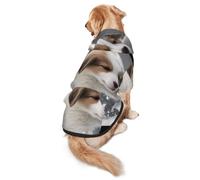 Sudadera con capucha Puppy Playing in The Snow Dog para perros medianos y grandes, ropa de poliéster suave para mascotas, adecuada para todas las estaciones