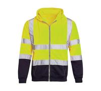 Sudadera con capucha reflectante con cremallera para trabajador nocturno, sudadera con capucha reflectante de seguridad de alta visibilidad, secado rápido, mangas largas