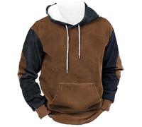 Sudadera con capucha retro para hombre, vintage, tallas grandes, sudadera con capucha de manga larga, patchwork, sudadera con bolsillos, bloque de color, para moto, para exteriores, senderismo, ocio