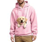 Sudadera con Capucha Sherpa Y Bolsa De Canguro, Divertida Sudadera con Capucha For Perro Cachorro, Cálido Jersey De Forro Polar For Invierno, Bonito Portamascotas(Pink,Medium)