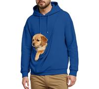 Sudadera con Capucha Sherpa Y Bolsa De Canguro, Divertida Sudadera con Capucha For Perro Cachorro, Cálido Jersey De Forro Polar For Invierno, Bonito Portamascotas(Blue1,Large)