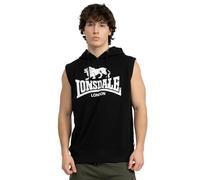 Sudadera con Capucha sin Mangas para Hombre de Lonsdale, Corte Regular, Talla BIGNOR, Gris Jaspeado/Negro, Talla 3XL