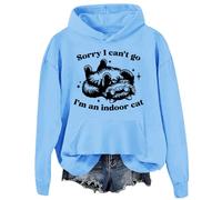 Sudadera con capucha Sorry I Can't Go I'm An Indoor Cat Sorry I Cant Go Im An Indoor Cat, Azul cielo-2, XXL