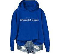 Sudadera con capucha Stressed But Blessed Too Blessed To Be Stressed para mujer y hombre, Klein Azul, XL