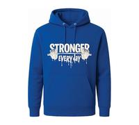 Sudadera con capucha Stronger Every Day Gym | Regalo de motivación para levantamiento de pesas, azul cobalto, M