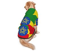 Sudadera con capucha suave con estampado de bandera de Etiopía para perros medianos a grandes, cálida y transpirable, jersey fácil de llevar para clima frío