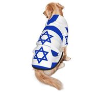 Sudadera con capucha suave con estampado de bandera israelí para perros medianos a grandes, sudadera de invierno cálida y transpirable, fácil de llevar para clima frío