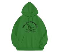 Sudadera con capucha suelta con bolsillo Let's Get This Bread otoño e invierno, nueva versión coreana con sombrero y parte superior de terciopelo con capucha media sudadera, verde menta, S