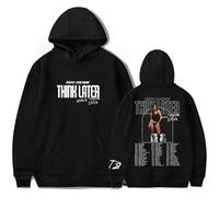 Sudadera con Capucha Tate McRae Think Later Impreso Tour Sudadera con Capucha De Manga Larga Street Hip Hop Pullover Sudadera con Capucha para Hombres Y Mujeres Ropa De Hip Hop XS-3XL-Black||XS