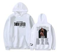 Sudadera con Capucha Tate McRae Think Later Impreso Tour Sudadera con Capucha De Manga Larga Street Hip Hop Pullover Sudadera con Capucha para Hombres Y Mujeres Ropa De Hip Hop XS-3XL-Black||XS