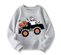 Sudadera con Capucha temática Halloween para niñas Abrigada Manga Larga Casual cómoda Temporada otoño Invierno (Grey-7, 9-10 Years)