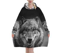 Sudadera con capucha tipo manta con diseño de perro Schnauzer para mujer y hombre, ideal para adultos, de gran tamaño, suave y cálida.